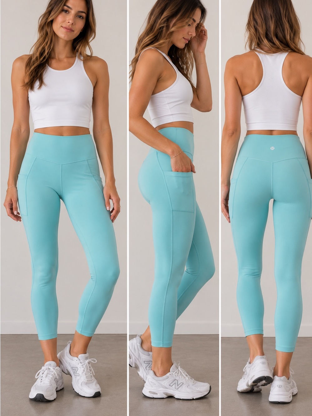 lululemon athletica High-Waist 7/8 Leggings in Light Aqua